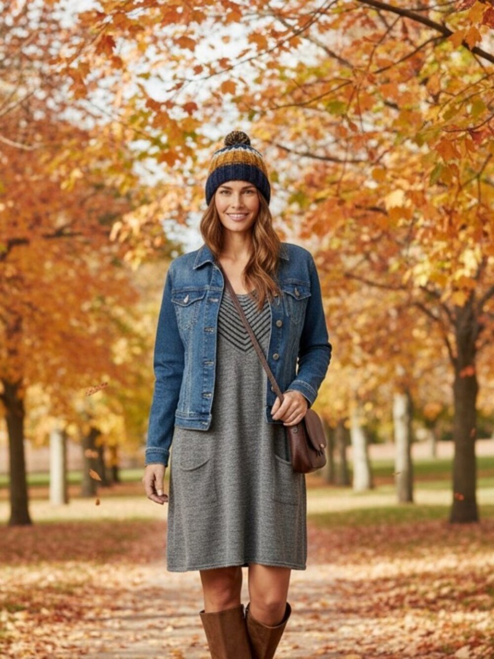 Knitwear by Jackpot Women L Gray Sweater Tunic Dress Jumper Wool Blend Pockets